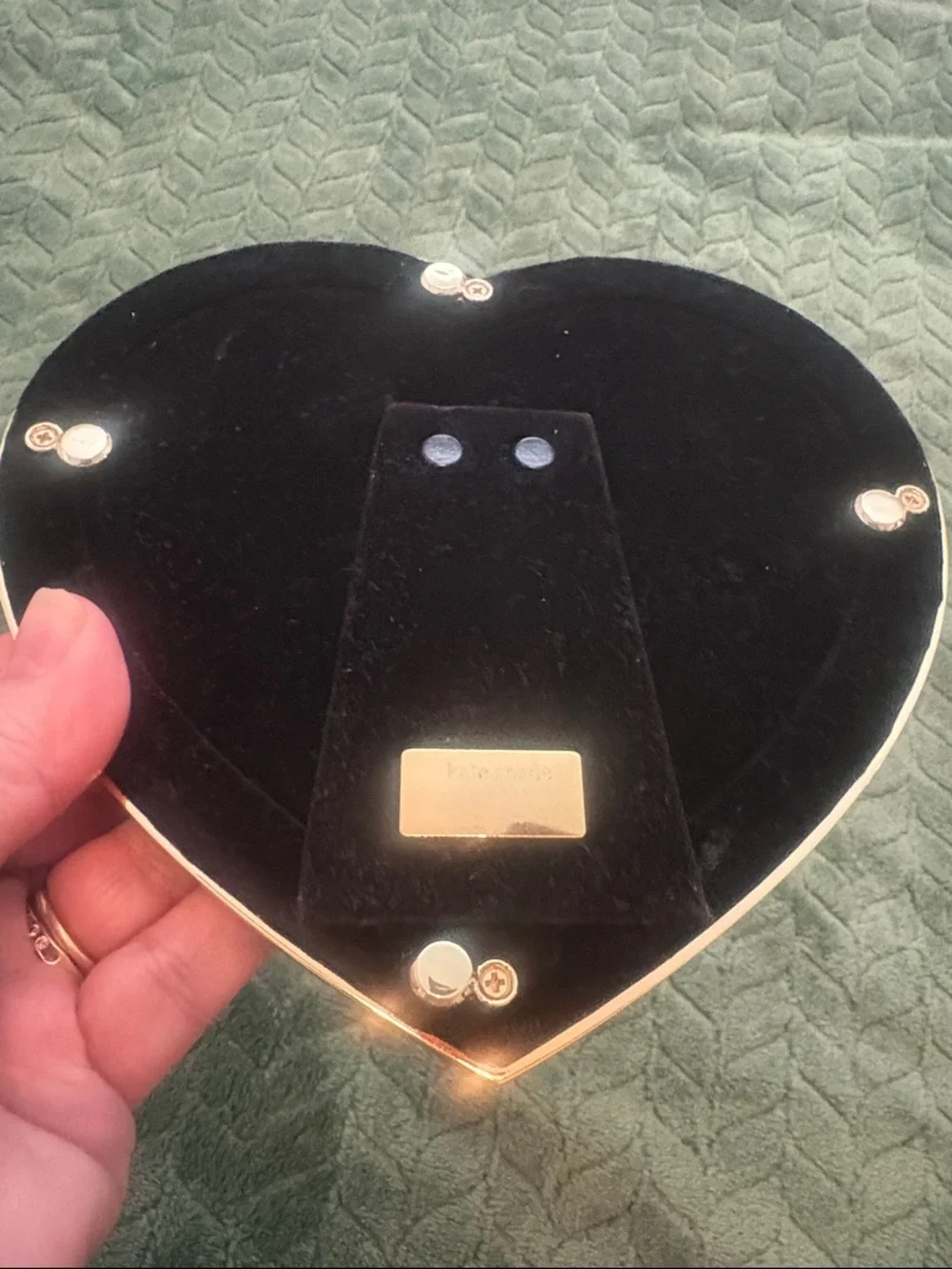 kate spade Gold Heart-Shaped Picture Frame with Black Insert